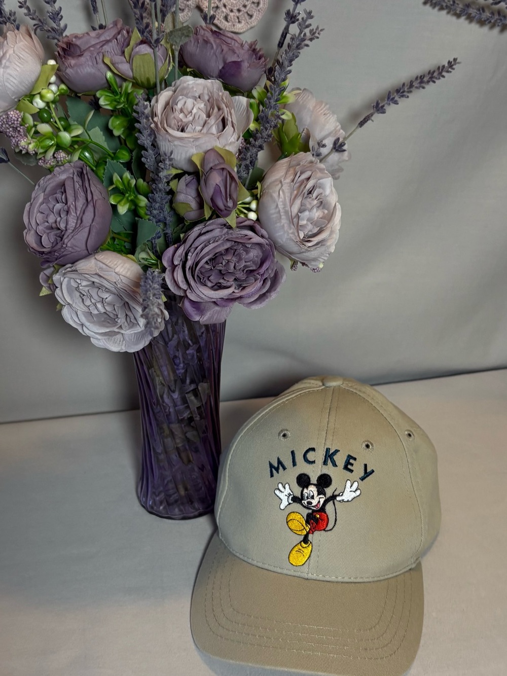 Disney Khaki Baseball Cap with Embroidered Mickey